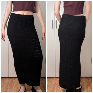 Reformation Ember knit skirt, partly open knit, size XS New without tags! Black